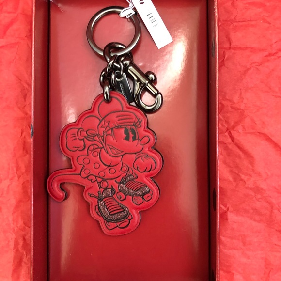 NWT Disney X Coach Minnie Mouse Bag or Key Charm - Picture 1 of 4
